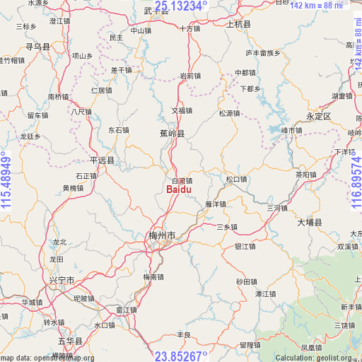 Baidu on map