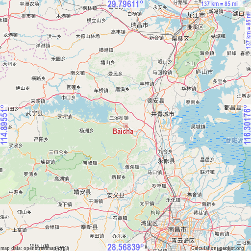 Baicha on map