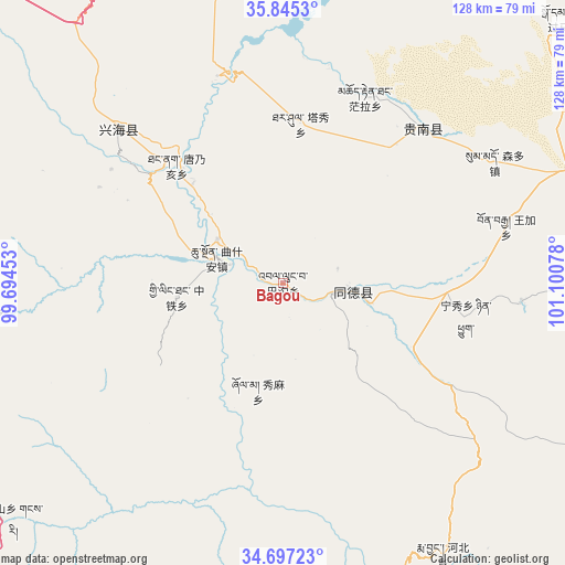 Bagou on map