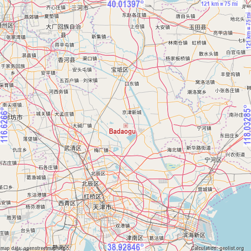 Badaogu on map