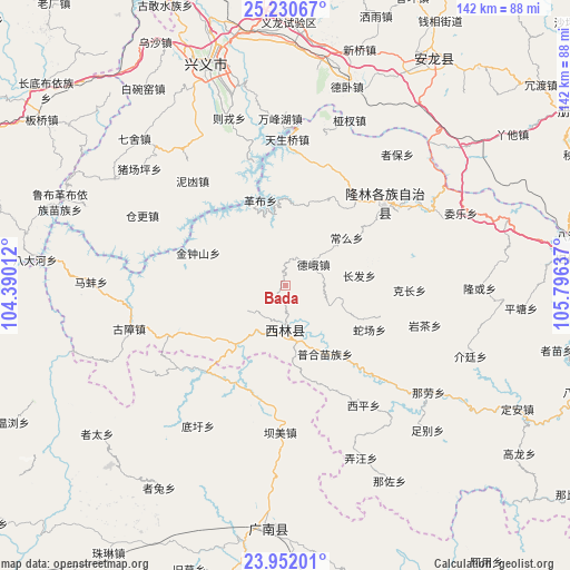 Bada on map