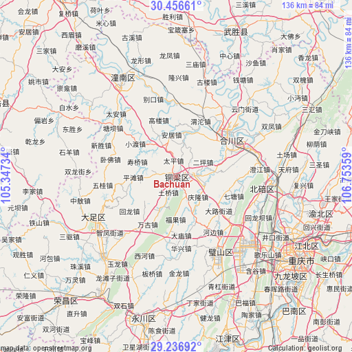 Bachuan on map