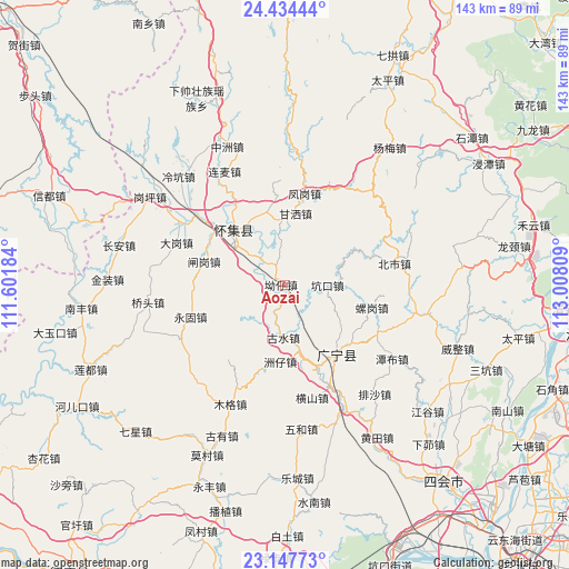 Aozai on map