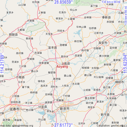 Aoyang on map