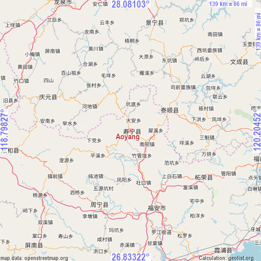 Aoyang on map