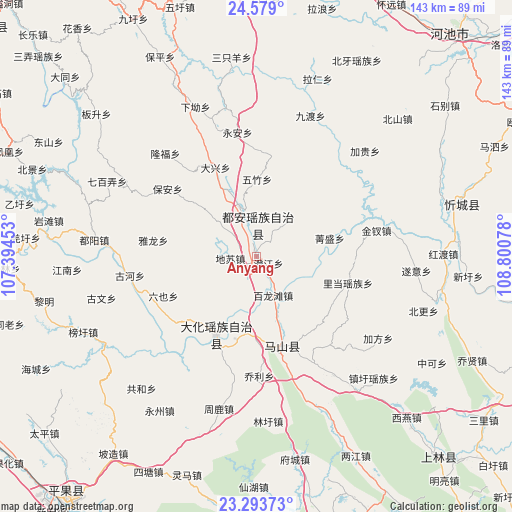 Anyang on map