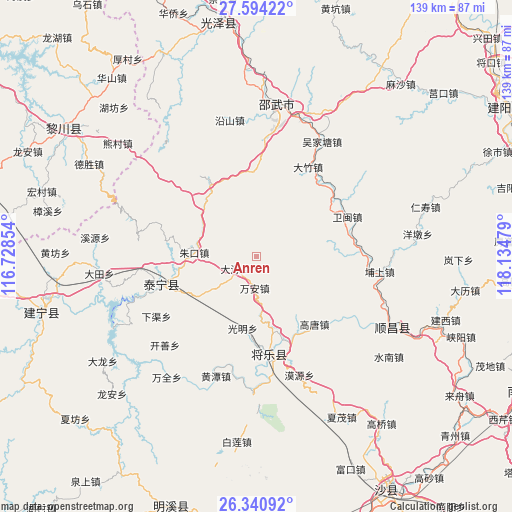 Anren on map