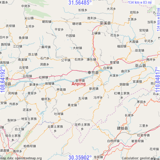 Anping on map