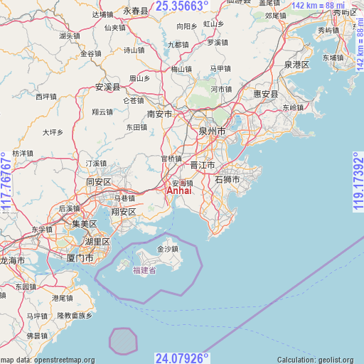 Anhai on map