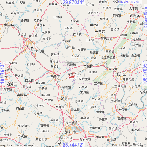 Anfu on map