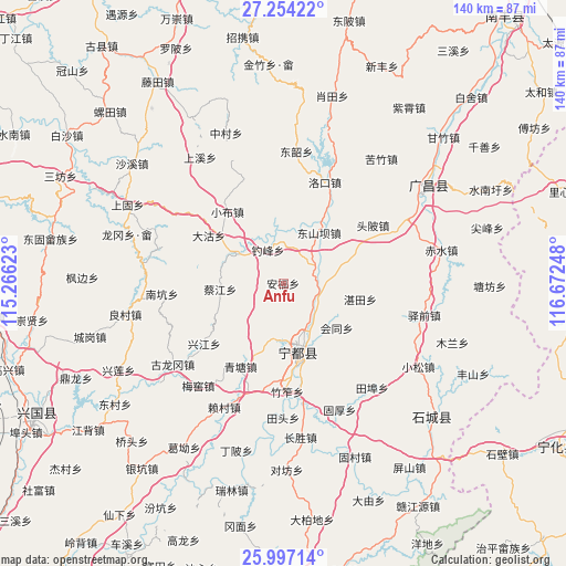 Anfu on map