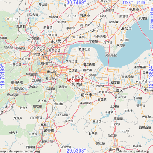 Anchang on map