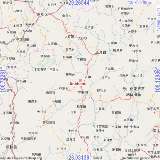 Anchang on map