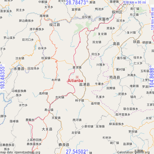 Aitianba on map