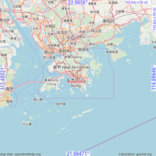 Kowloon on map