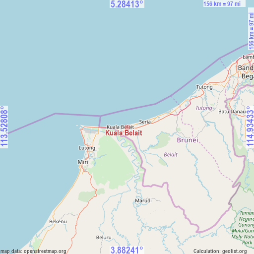 Kuala Belait on map