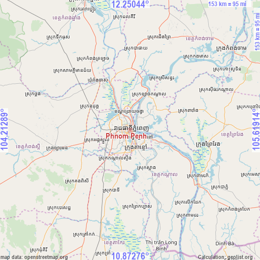 Phnom Penh on map