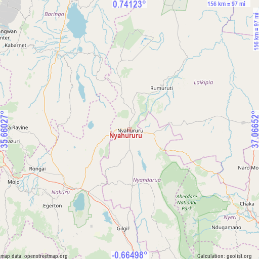 Nyahururu on map