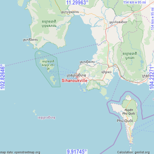 Sihanoukville on map