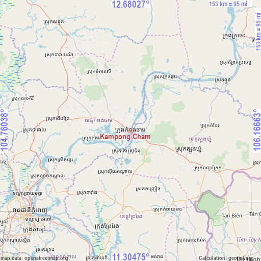 Kampong Cham on map