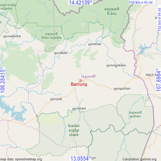 Banlung on map