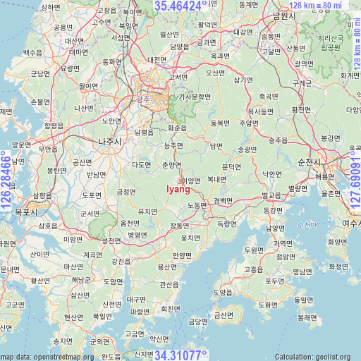 Iyang on map