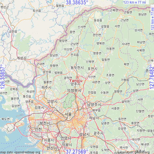 Yangju on map