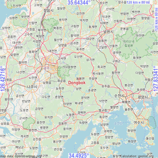 Dongbok on map