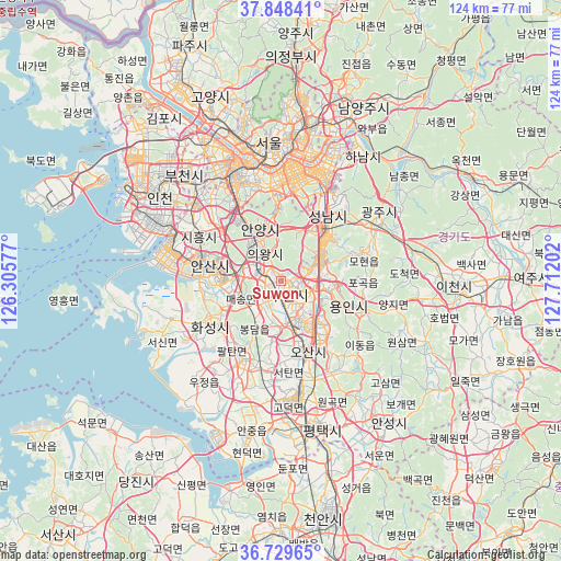 Suwon on map