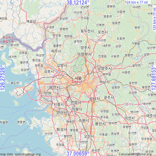 Seoul on map