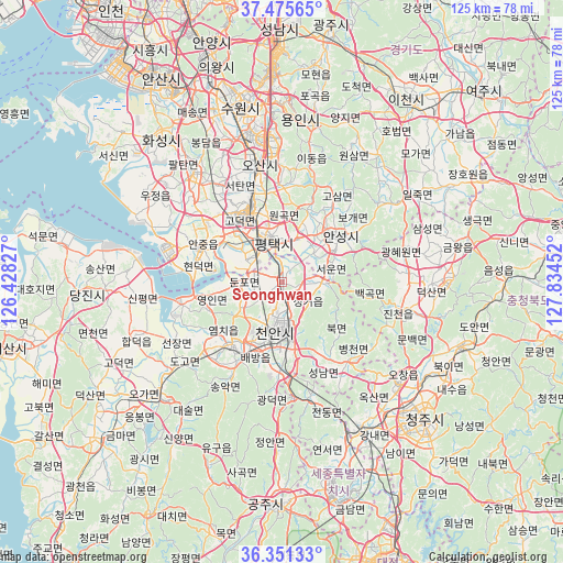 Seonghwan on map