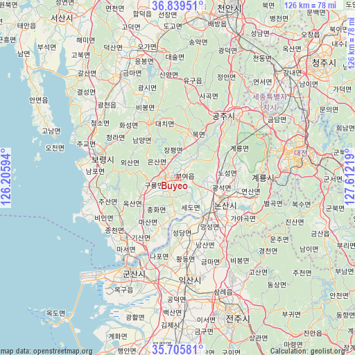 Buyeo on map