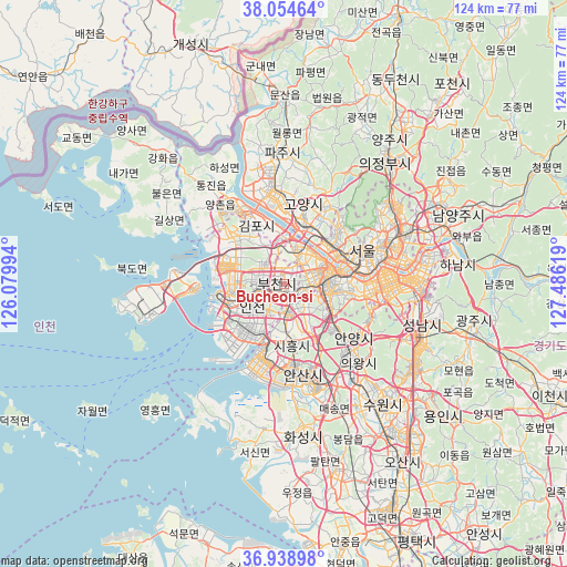 Bucheon-si on map