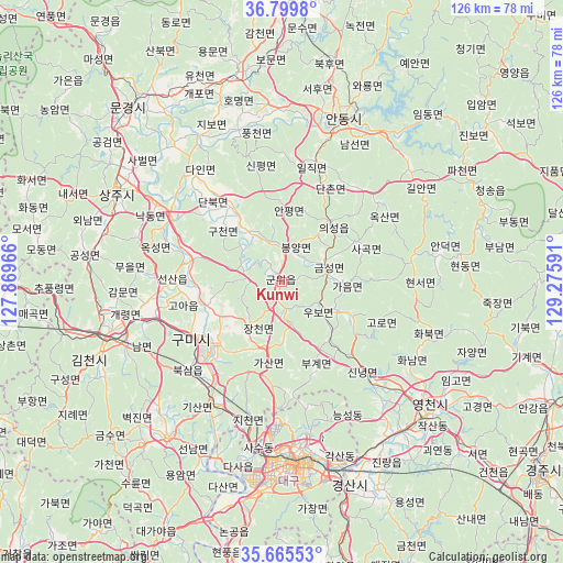 Kunwi on map