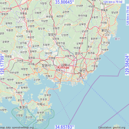 Kimhae on map