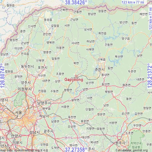 Gapyeong on map