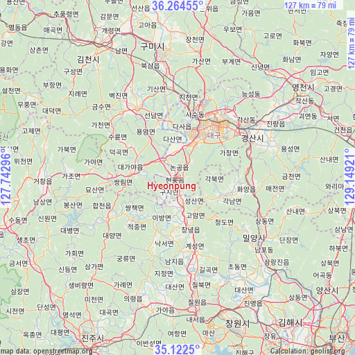 Hyeonpung on map