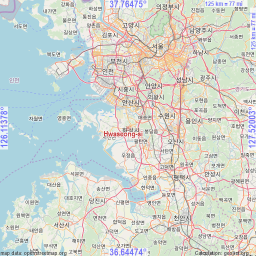 Hwaseong-si on map