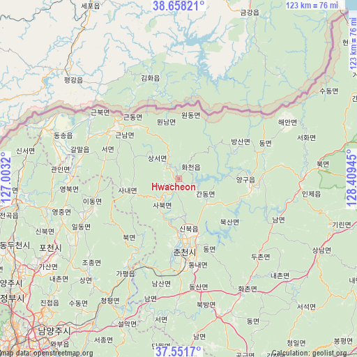 Hwacheon on map