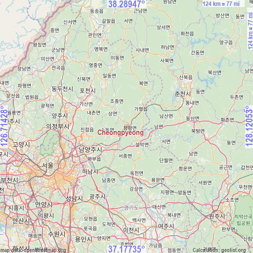 Cheongpyeong on map