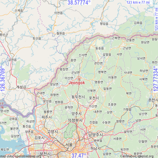 Jeongok on map