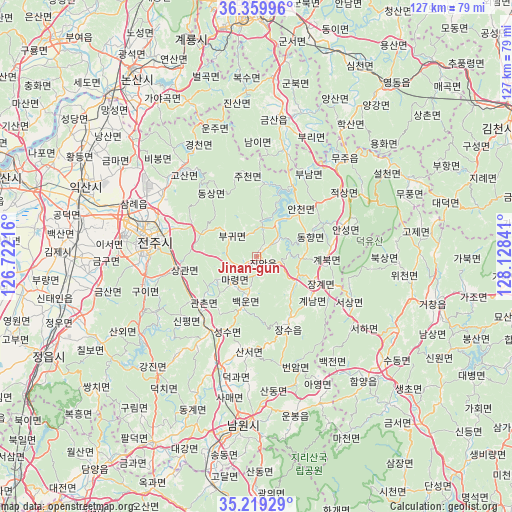 Jinan-gun on map