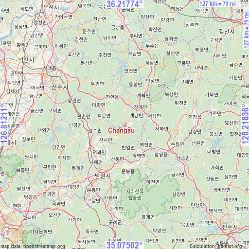 Changsu on map