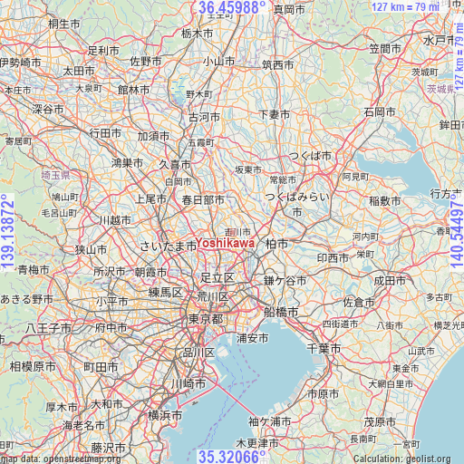 Yoshikawa on map