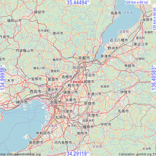 Yawata on map