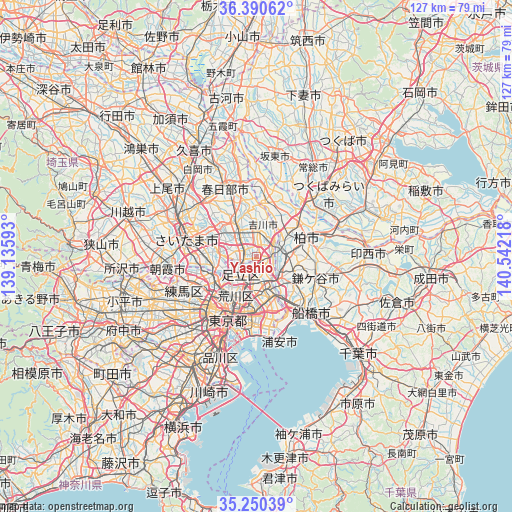 Yashio on map
