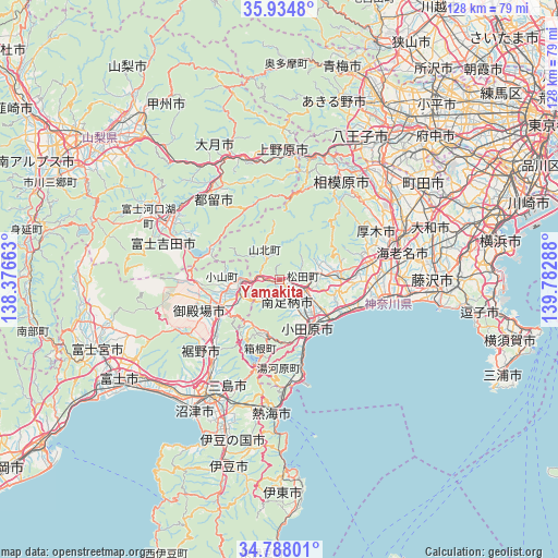 Yamakita on map