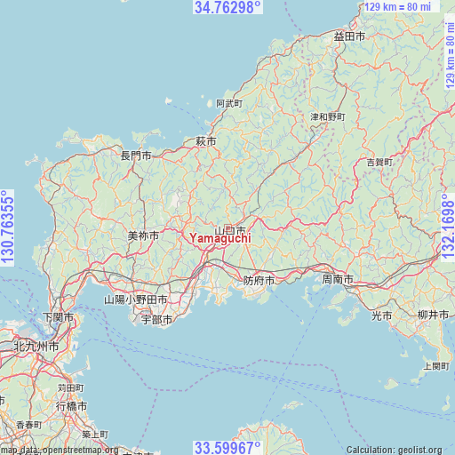 Yamaguchi on map