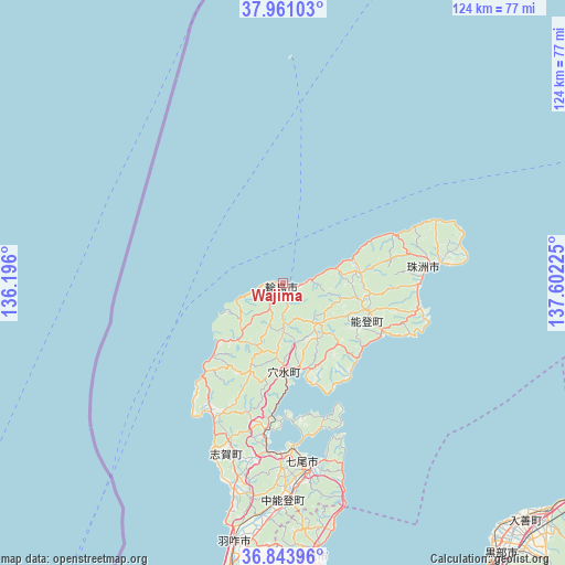 Wajima on map