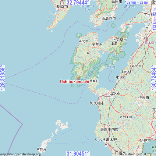 Ushibukamachi on map